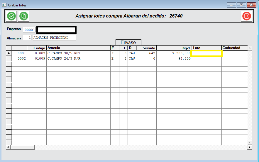 Lotes en SED
