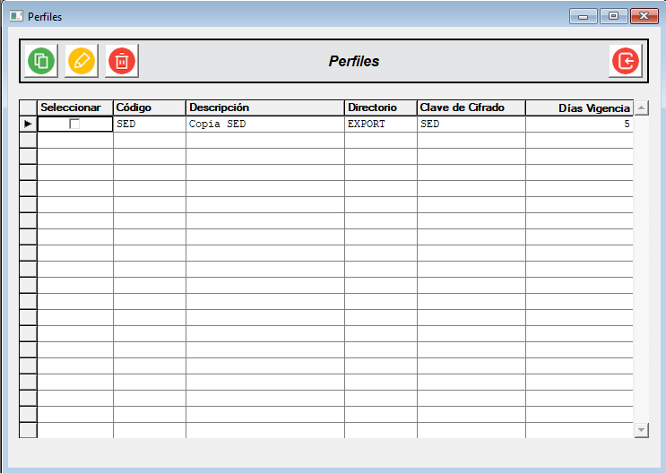 Perfiles en SED